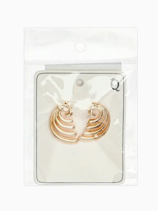 Серьги металл &laquo;Волна&raquo;, цвет золото