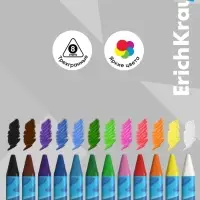 Восковые мелки 12 цветов, ErichKrause Kids Space Animals, трёхгранные