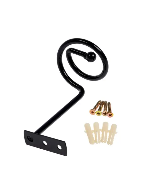 Крючок - держатель для штор на стену CAPPIO KS044, металлический, цвет черный, 2 шт Крючок - держатель для штор на стену CAPPIO KS044, металлический, цвет черный, 2 шт