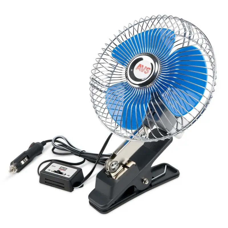 Вентилятор автомобильный AVS 8043C 24В 6" (корпус: металл, переключатель, цвет: серебристый)