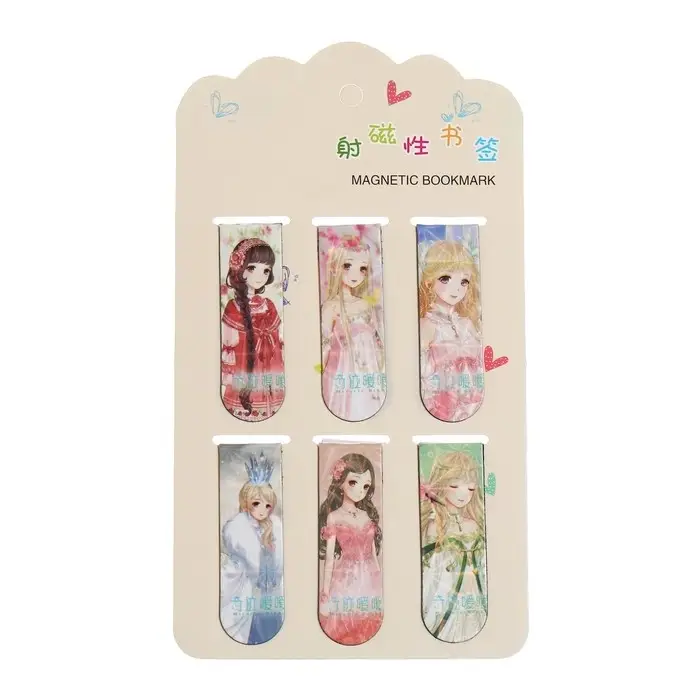 Набор магнитных закладок для книг Calligrata 6 штук, Набор магнитных закладок для книг Calligrata 6 штук, "Аниме", МИКС