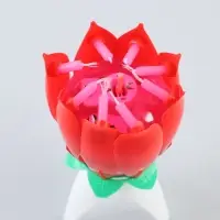 Свеча для торта музыкальная &laquo;Тюльпан&raquo;, красная, 12&times;5 см