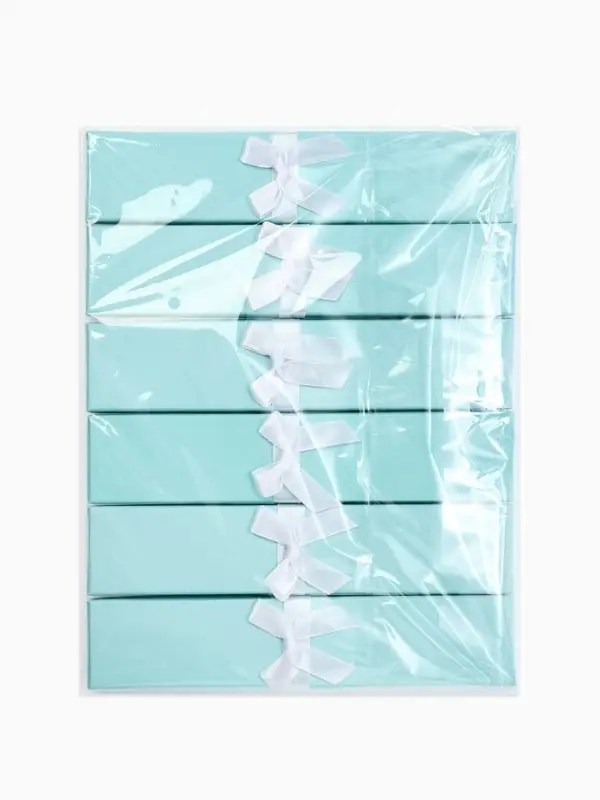 Набор подарочных коробочек 6 шт. под браслет/цепочку/часы &laquo;Тиффани&raquo;, 21&times;4, бирюзов(3593349)   109799