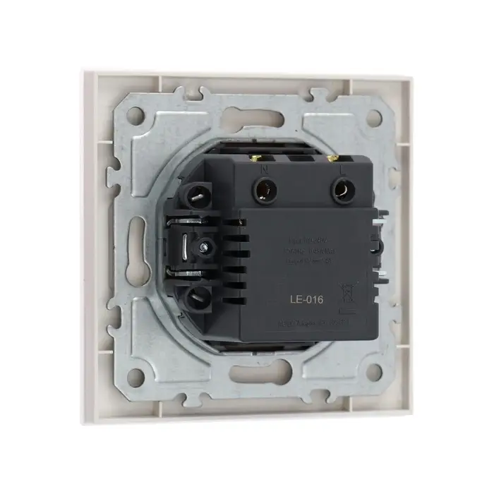 Розетка TOT Matte Glass, 5 В, 2.1 A, разъёмы USB-A + USB-C, стекло, скрытая, белая