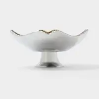 Блюдо сервировочное на ножке, 30&times;30&times;15 см, алюминий