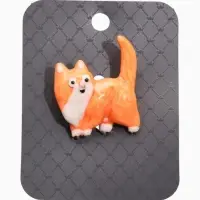 Брошь &laquo;Кот&raquo;, домашний, бело-коричневая в золоте