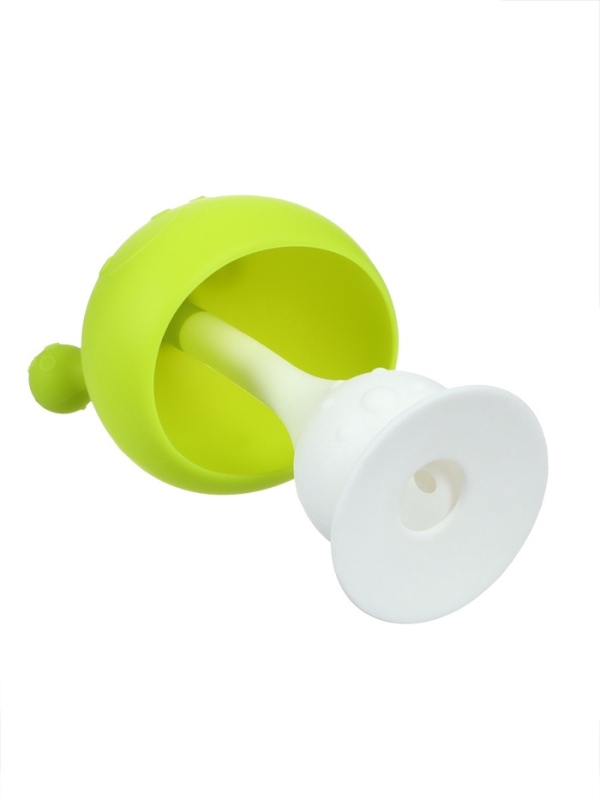 Прорезыватель силиконовый с погремушкой «Грибочек», цвет зеленый, Крошка Я