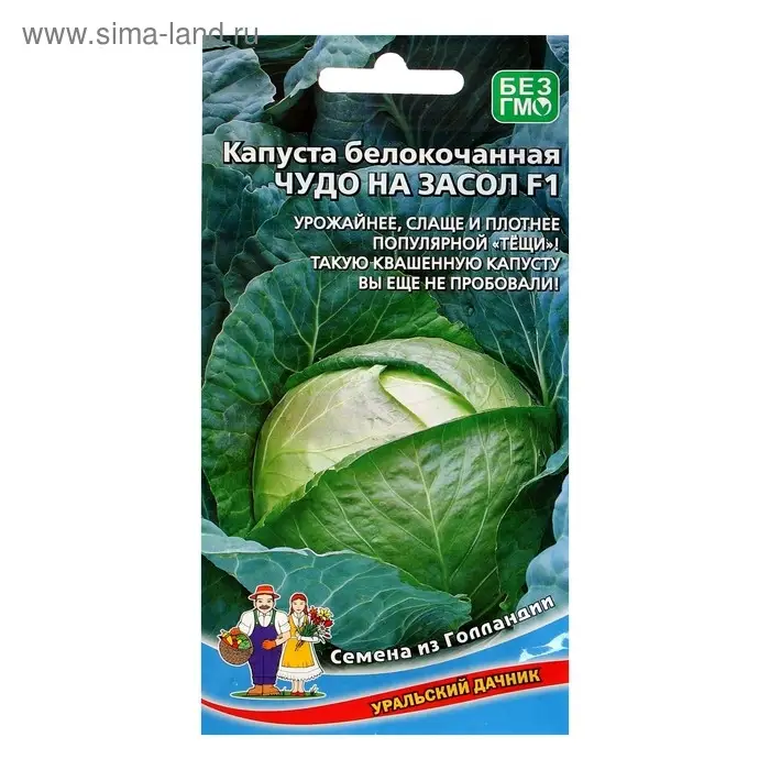 Семена Капусты белокочанной Семена Капусты белокочанной "Чудо на Засол" F1 для квашения и засола,кочан до 4 кг, 0,3 г