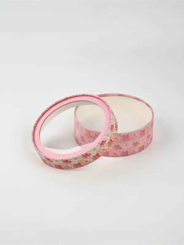 Коробка подарочная тубус с окном &laquo;Розовые цветы&raquo;, 16&times;16&times;5 см