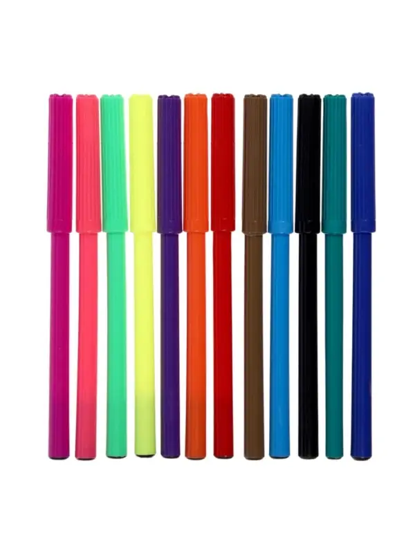 Фломастеры 12 цветов, вентилируемый колпачок, в картонной коробке