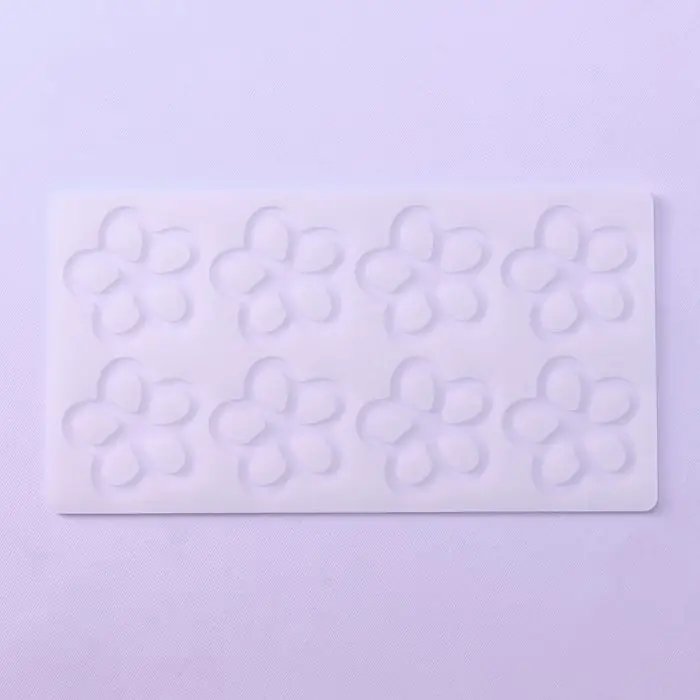 Форма для шоколада «Цветочки», силикон, 8 ячеек, 21×11×0.3 см, прозрачная