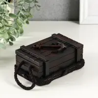 Шкатулка дерево "Морской сундук с якорем" красно-коричневая 12,8х8х5,5 см