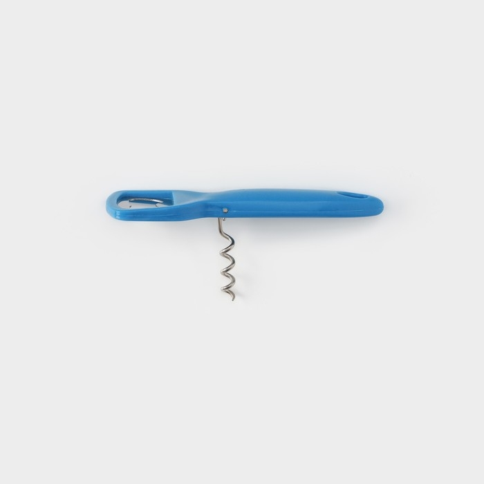 Открывашка - штопор Доляна, 14 см, цвет синий Открывашка - штопор Доляна, 14 см, цвет синий