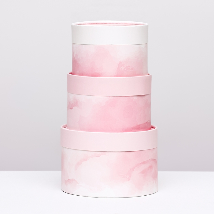 Набор шляпных коробок 3 в 1 "Сердце" , завальцованная, 16 х 10, 14 х 9, 13 х 8,5 см