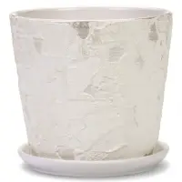 Горшок цветочный с поддоном 1,45 л, d15/h14 см белый керамика, "Венера" (М) Горшок цветочный с поддоном 1,45 л, d15/h14 см белый керамика, "Венера" (М)