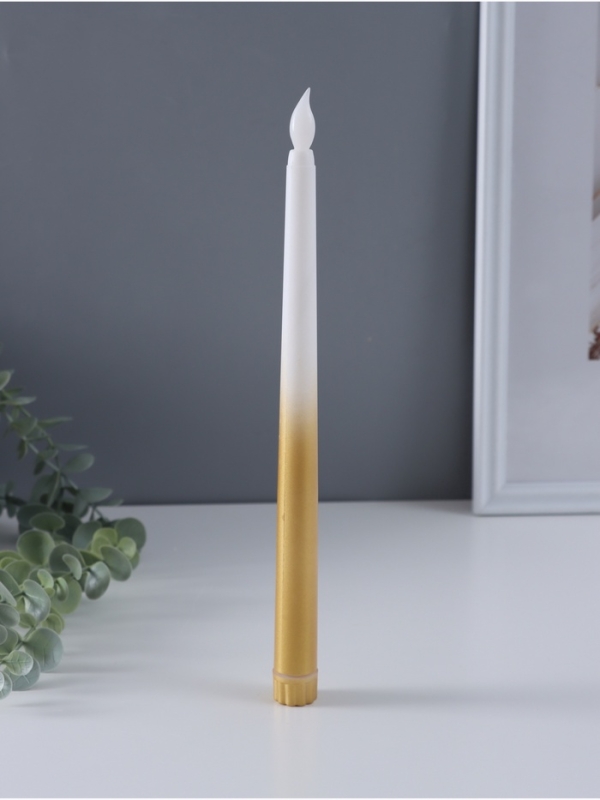 Ночник свеча "Нежность" набор 2 шт LED 2xААА серебро/золото 2х2х27,5см