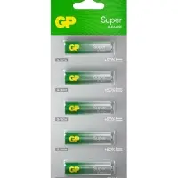 Батарейка алкалиновая GP Super, AA, LR6-5BL, 1.5 В, технология G-Tech, блистер, 5 шт.