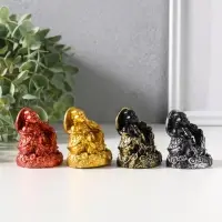 Сувенир полистоун "Хотей с зонтом" набор 4 шт 4,5х4,8х5,6 см