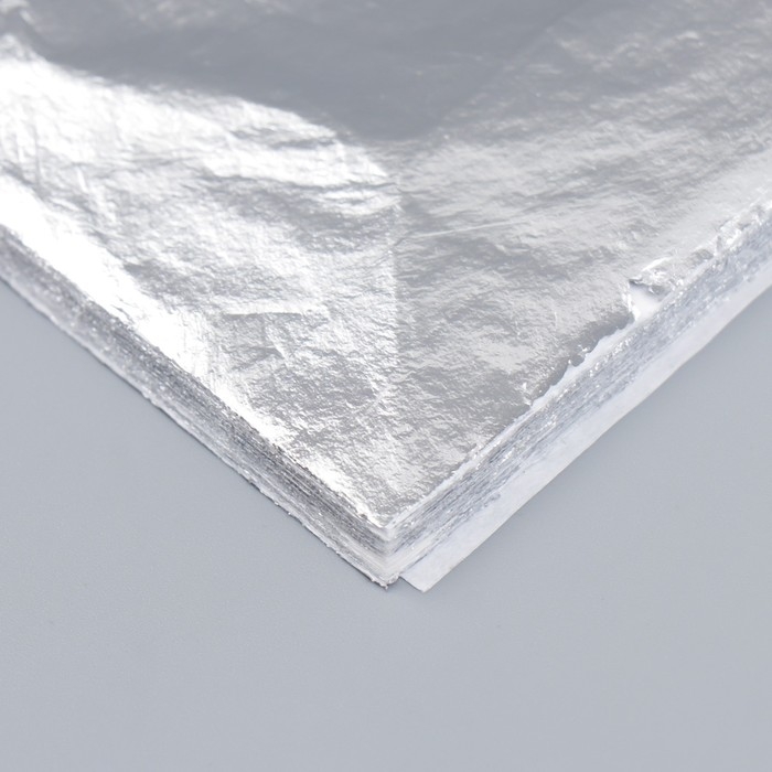 Поталь для декорирования набор 100 листов Поталь для декорирования набор 100 листов "Серебро" 14х14 см