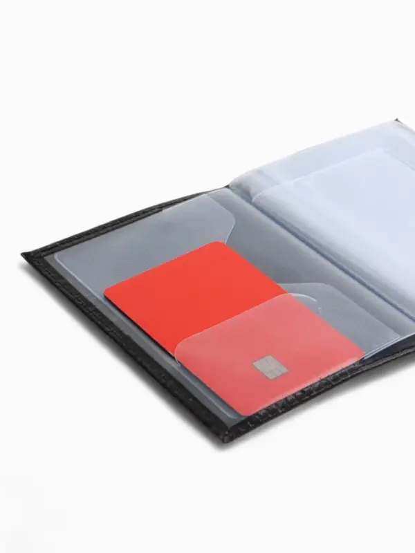 Обложка для автодокументов, натуральная кожа, гладкая, 10&times;1&times;13 см, чёрная