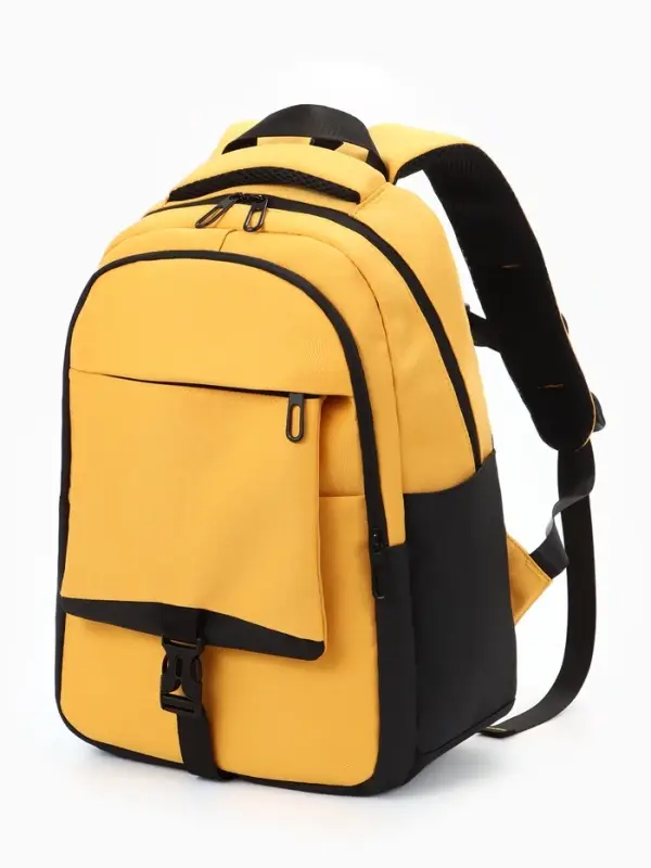 Рюкзак, 27*13*38,5 см, 2 отд 4н/карм, Комби, Водонепрон. дно, желтый/черн
