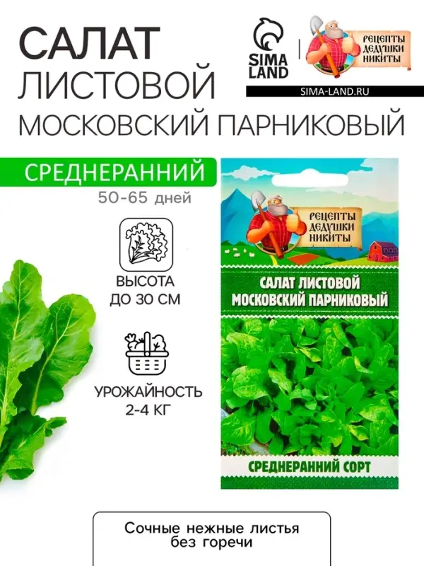 Семена Салат листовой  Семена Салат листовой "Московский парниковый", 0,5 г