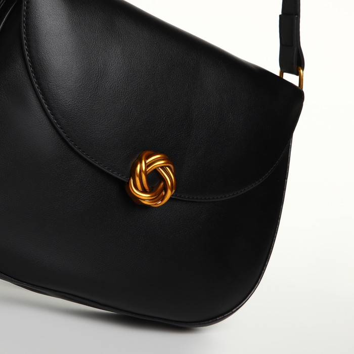 Сумка женская на клапане TEXTURA, средний размер, цвет чёрный Сумка женская на клапане TEXTURA, средний размер, цвет чёрный