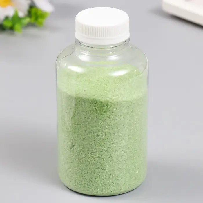 Песок цветной в бутылках "Салатовый" 500 гр