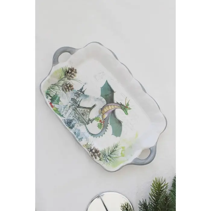 Блюдо сервировочное Доляна «Дракоша», 23×14×3 см, цвет белый Блюдо сервировочное Доляна «Дракоша», 23×14×3 см, цвет белый
