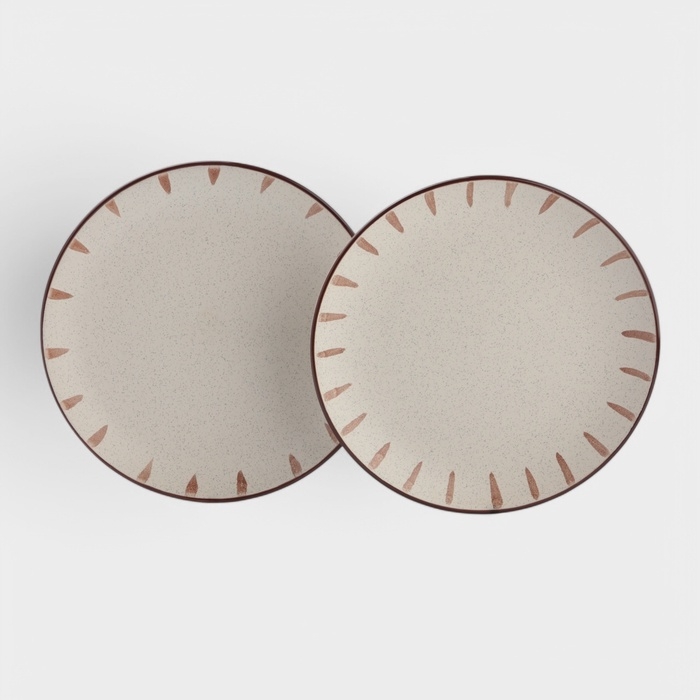 Набор тарелок 2 шт Доляна Набор тарелок 2 шт Доляна "Скандинавия" 20 см, цвет бежевый