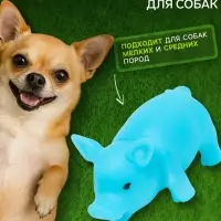 Игрушка для собак &laquo;Маленький поросёнок&raquo;, 9 см, пищащая, винил, голубая
