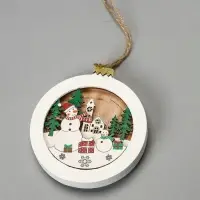 Ёлочная игрушка &laquo;Шар со снеговиками&raquo;, 10.5&times;10.5&times;1.5 см, от батареек, свечение тёплое белое