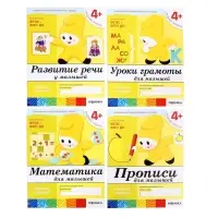 Рабочие тетради &laquo;Математика, прописи, развитие речи, уроки грамоты&raquo;, средняя группа 4+, набор 4 шт.