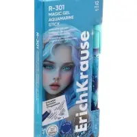 Ручка гелевая стираемая ErichKrause R-301 Aquamarine, узел 0.5 мм, синяя