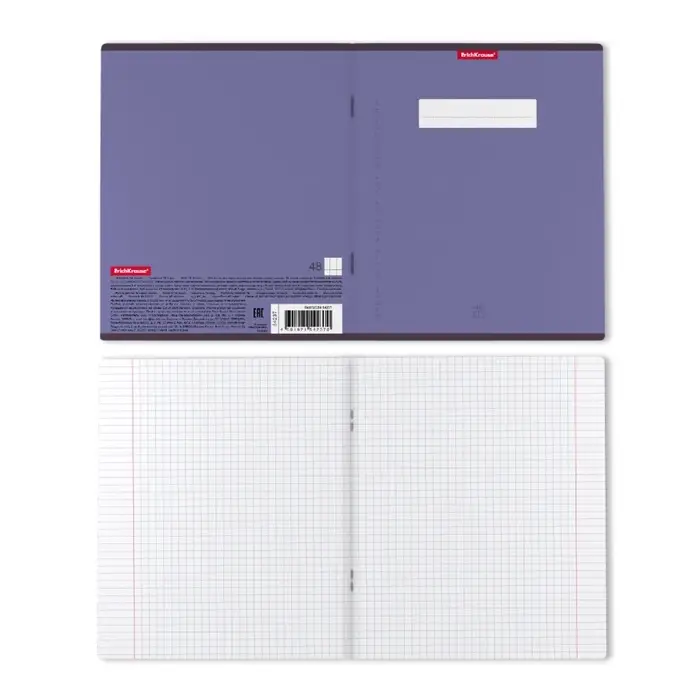 Тетрадь 48 листов в клетку, ErichKrause Unicolor, обложка мелованный картон, МИКС