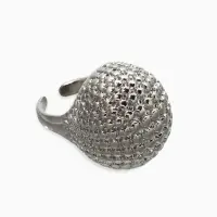 Кольцо металл &laquo;Шар сетка&raquo;, цвет серебро, безразмерное