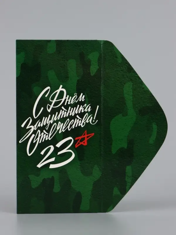 Конверт для денег &laquo;С днём защитника отечества&raquo;, зелёный, 16.5&times;8 см