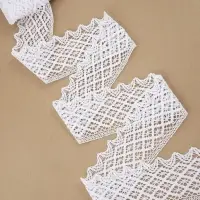 Кружево вязаное, 80 мм, 10&plusmn;1 м, белое