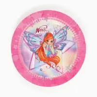 Посуда одноразовая бумажная на 10 персон: стаканы, тарелки, скатерть, ВИНКС Посуда одноразовая бумажная на 10 персон: стаканы, тарелки, скатерть, ВИНКС