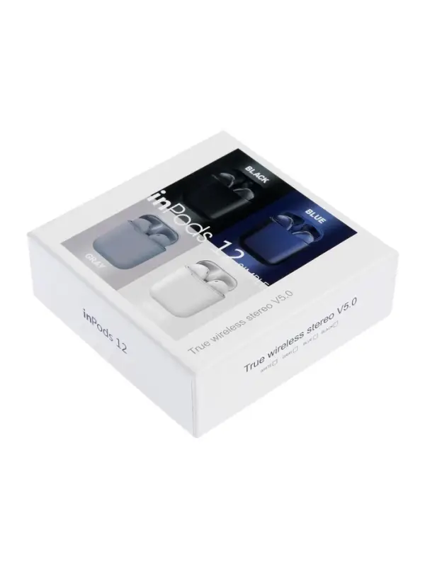 Наушники беспроводные Luazon i12, TWS, вкладыши, Bluetooth 5.0, 35/300 мАч, сенсор, чёрные матовые