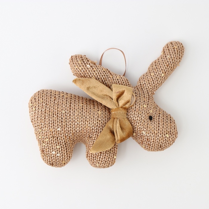 Мягкая игрушка  Мягкая игрушка "Олень" с золотым бантиком, 15 см, цвет МИКС