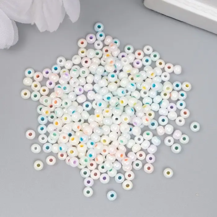 Бисер стекло 8/0  Бисер стекло 8/0 "Цветная серединка. Макарун" 10 гр