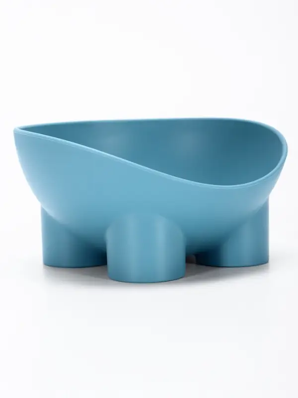 Миска для животных &laquo;БЕГЕМОТ&raquo;, 300 мл, покрытие софт-тач, пластик, серо- голубой