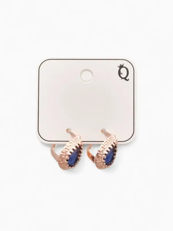 Серьги со стразами &laquo;Эдель&raquo;, капля, тёмно-синие в золоте