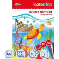 Бумага цветная Комус Класс ColorPics А4,10л,10цв,тонированная в массе