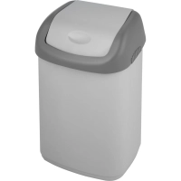 Контейнер для мусора пластик 14л прям сер с крышк-маят 226х700х550мм_327