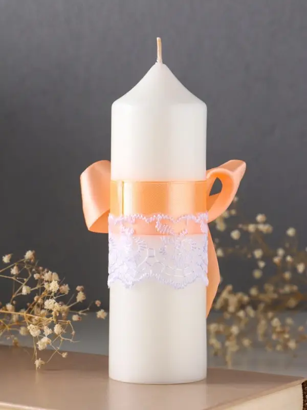 Свечи свадебные  Свечи свадебные "Пышный" набор 3 шт (16 см + 2 шт по 18 см), абрикосовый