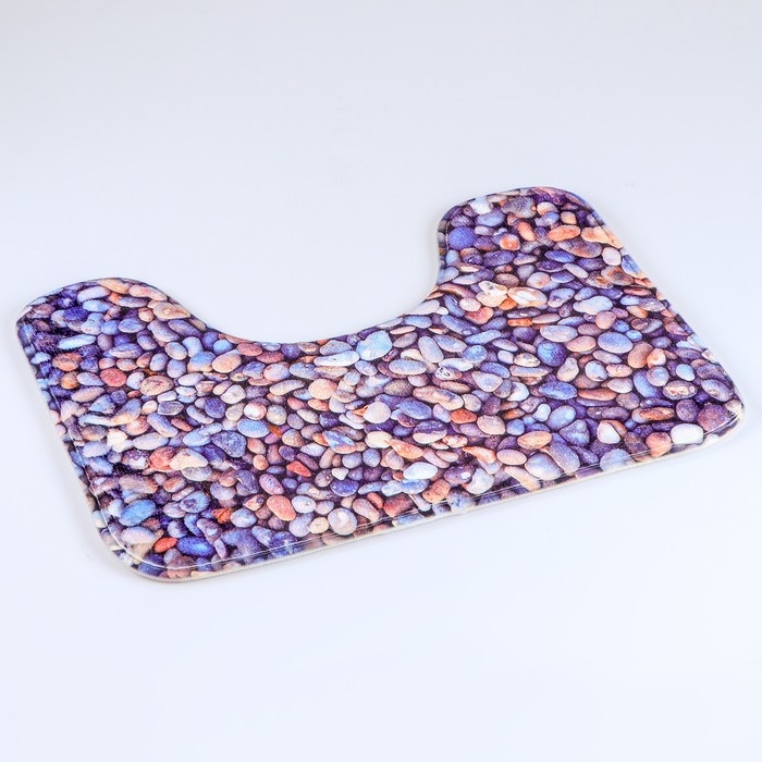 Набор ковриков для ванной и туалета Доляна «Галька», 2 шт: 40×50, 50×80 см