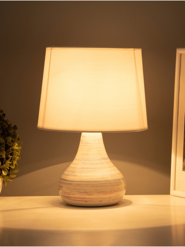 Настольная лампа Настольная лампа "Аннабель" 1х15Вт Е14 белый голубой 23х23х33см