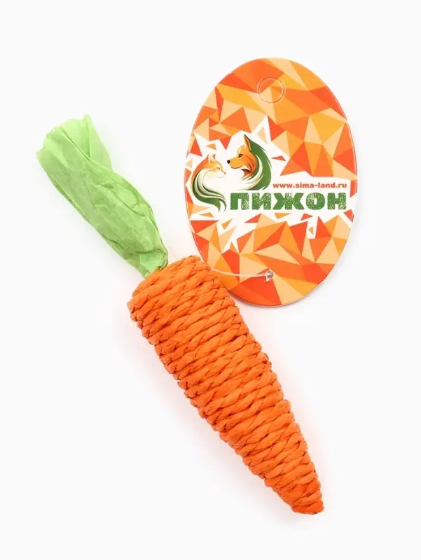 Игрушка-когтеточка для кошек Игрушка-когтеточка для кошек "Морковка", 13 см, оранжевая